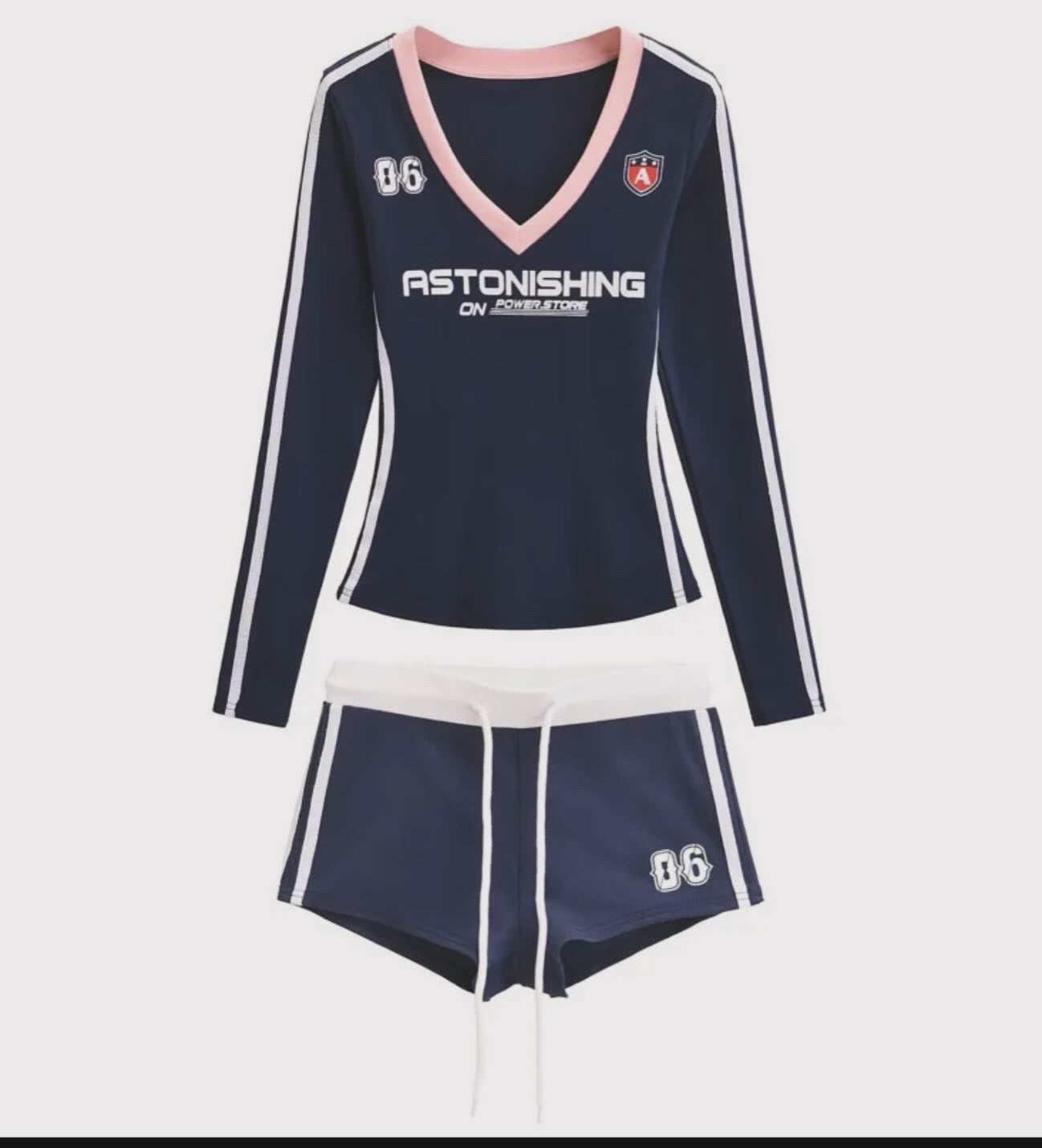 "Sasha Blue" 2-piece Sporty short set